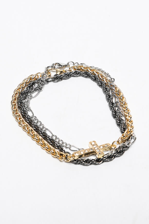 Lot de bracelets - Couleur Or + Anthracite + Argenté