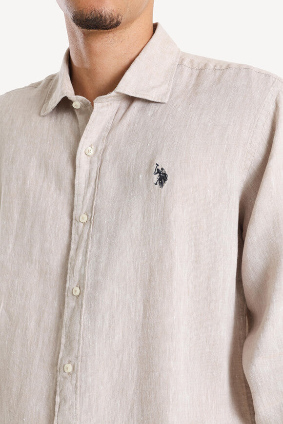 Zed linen shirt - Light Stone