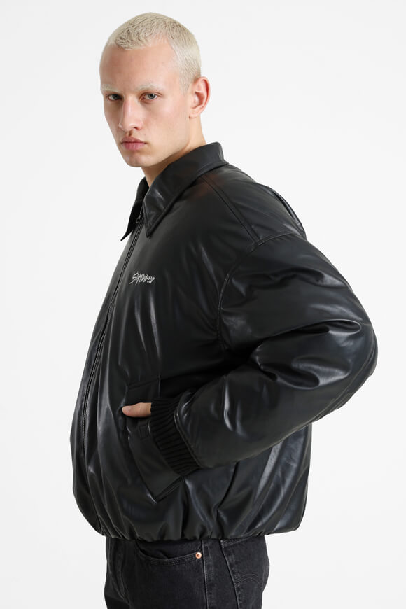 Veste en similicuir Bomber - Noir
