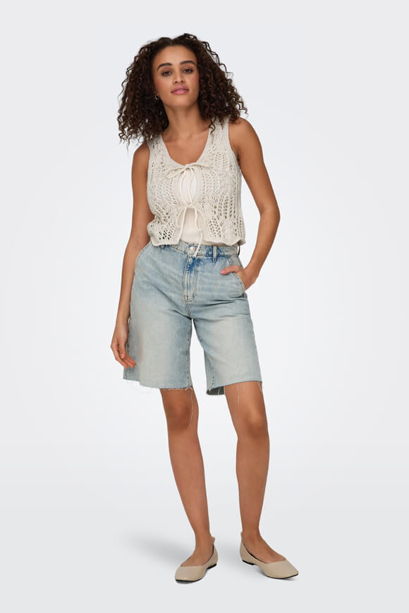 ONLLIZZY short crochet vest - Pumice Stone