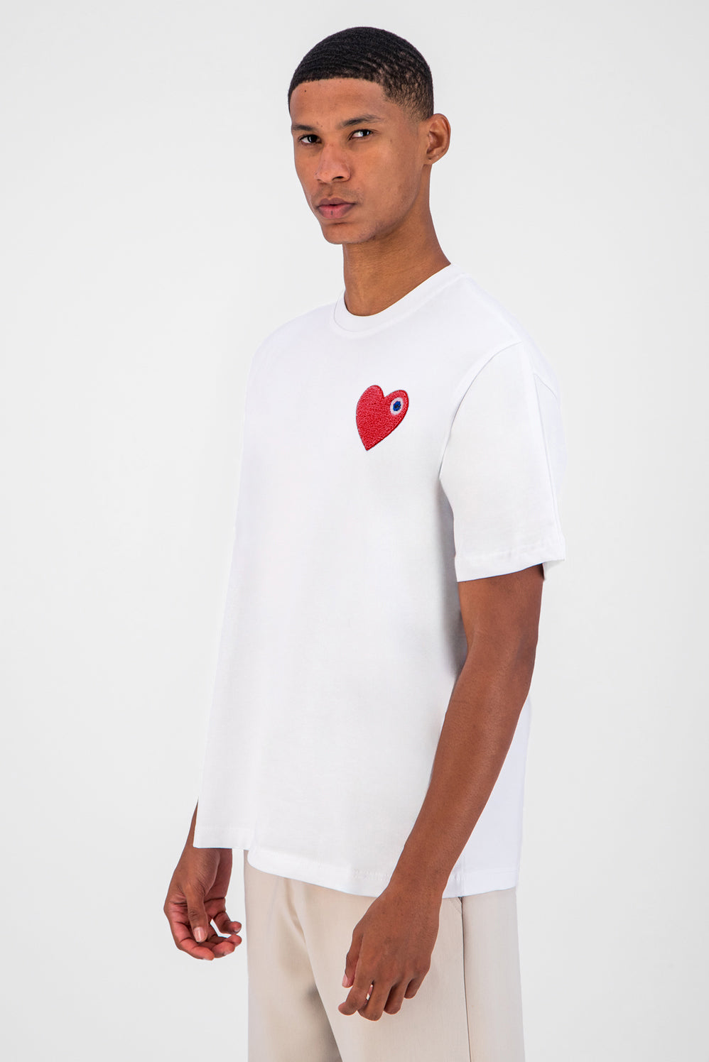 Heart T-Shirt - White + Red