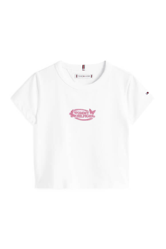 T-shirt Butterfly Crop - Blanc