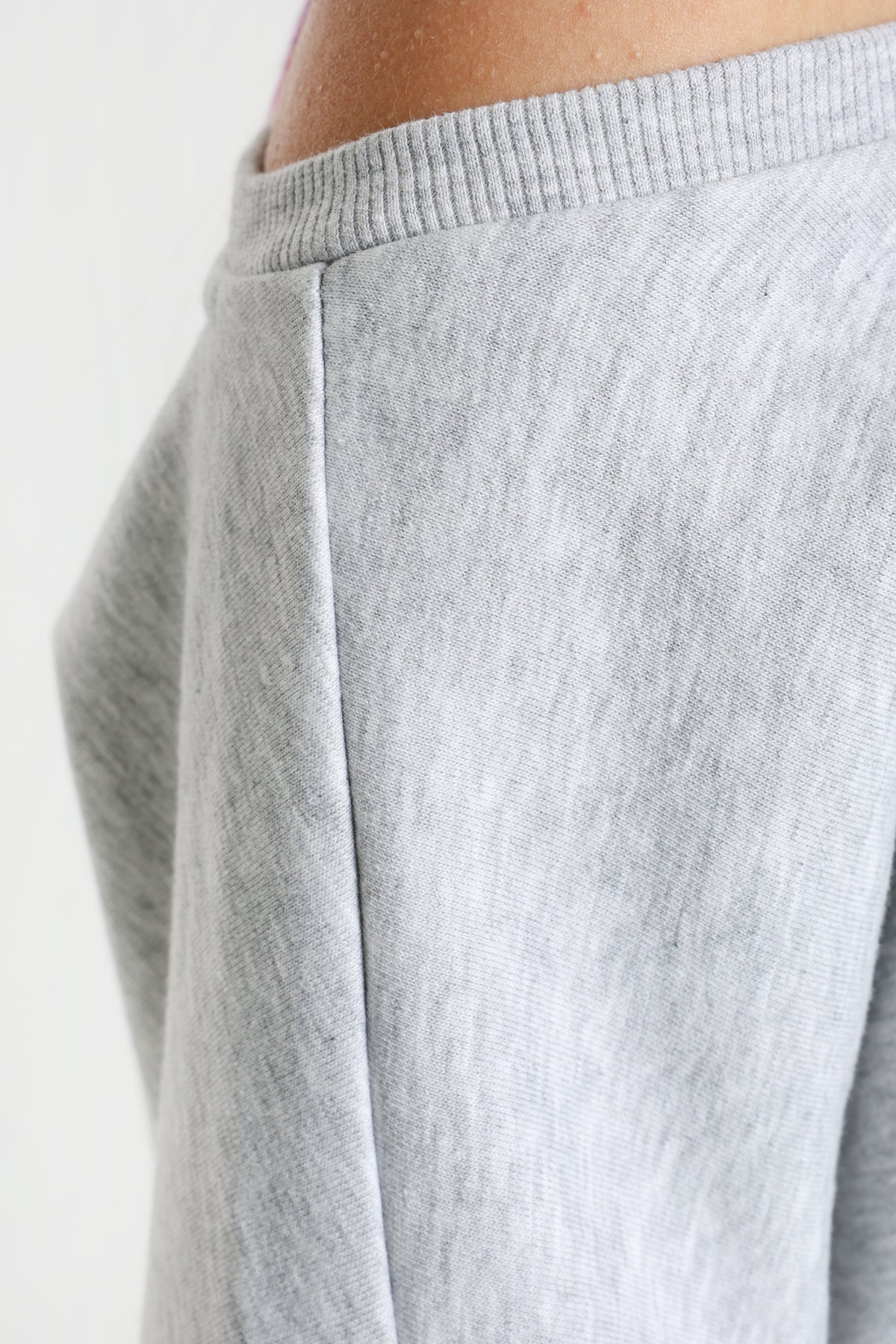 Felpa scollata sulle spalle - Grigio mélange chiaro