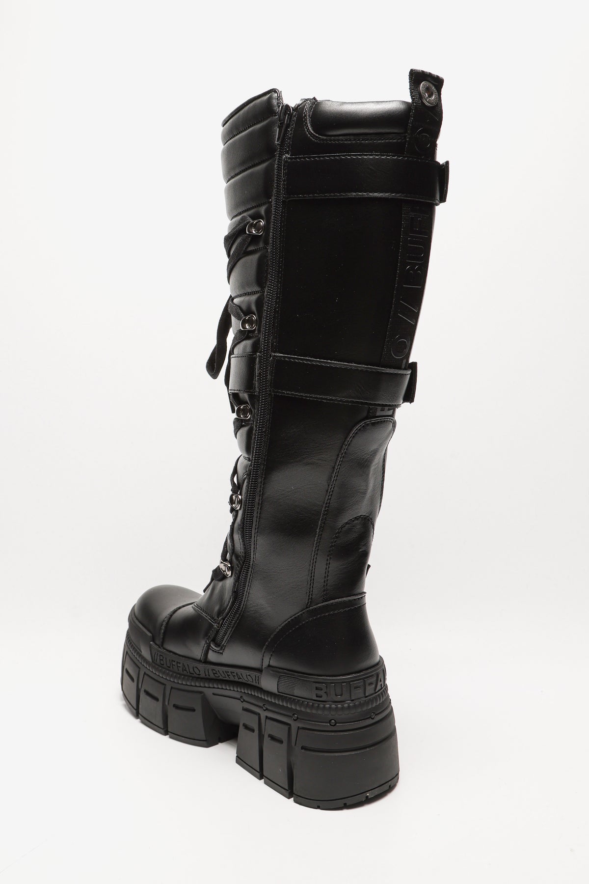 Stivali biker invernali con plateau Vegan Gospher - Black