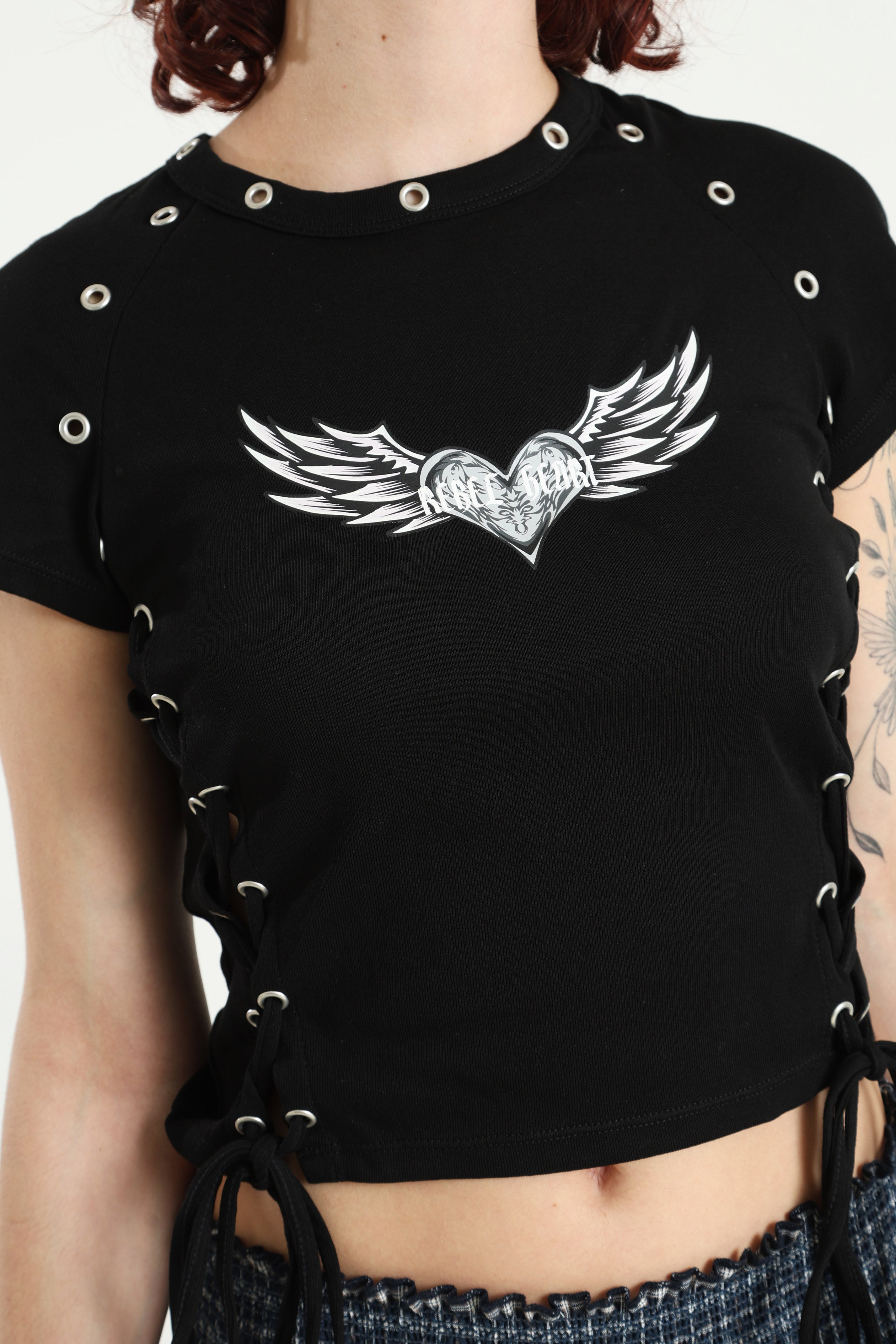 Crop T-Shirt - Schwarz