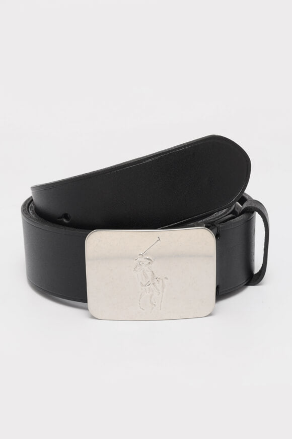 Ceinture en cuir - noir + argent