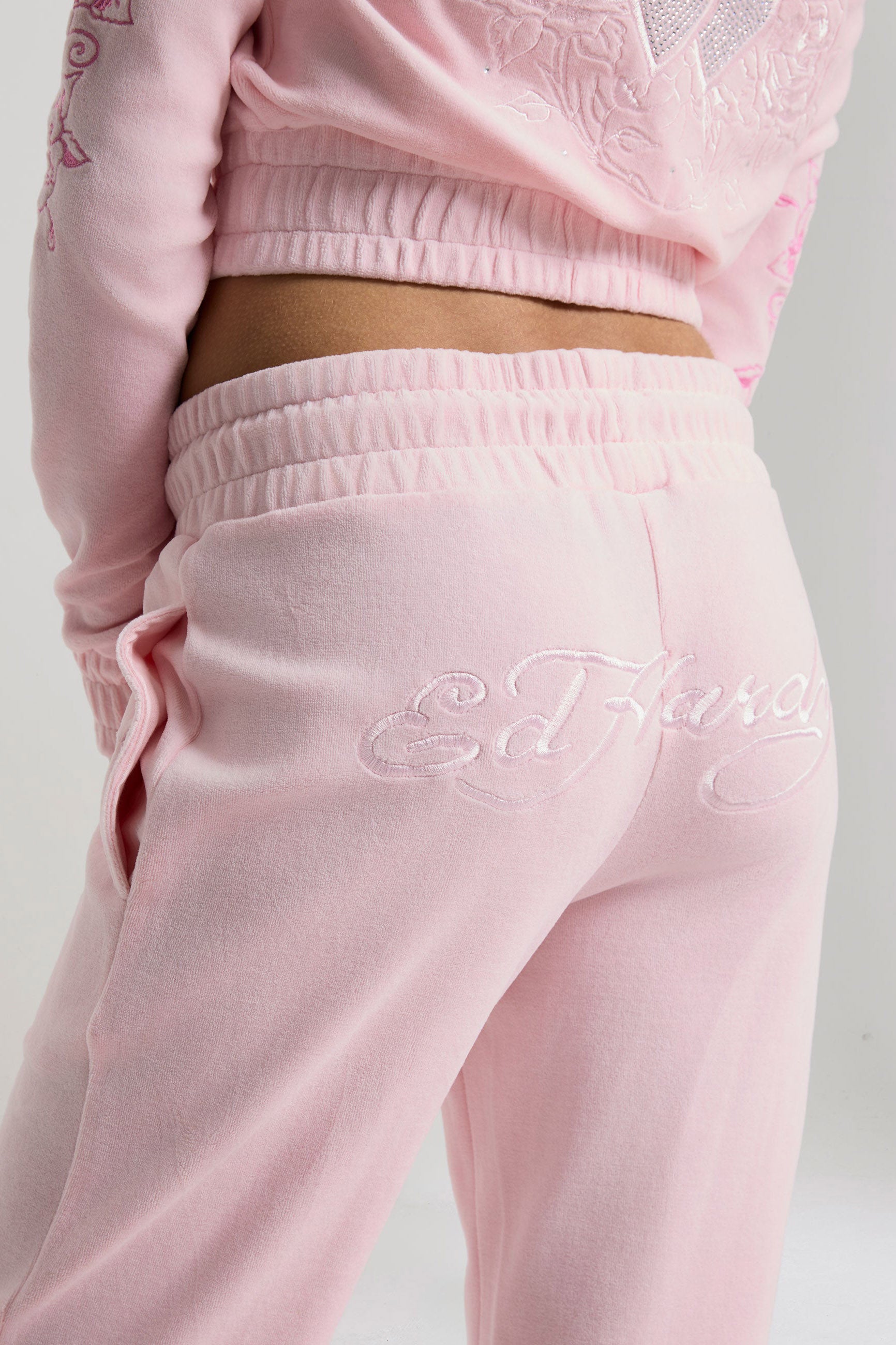 Pantalon flare en velours - Pink