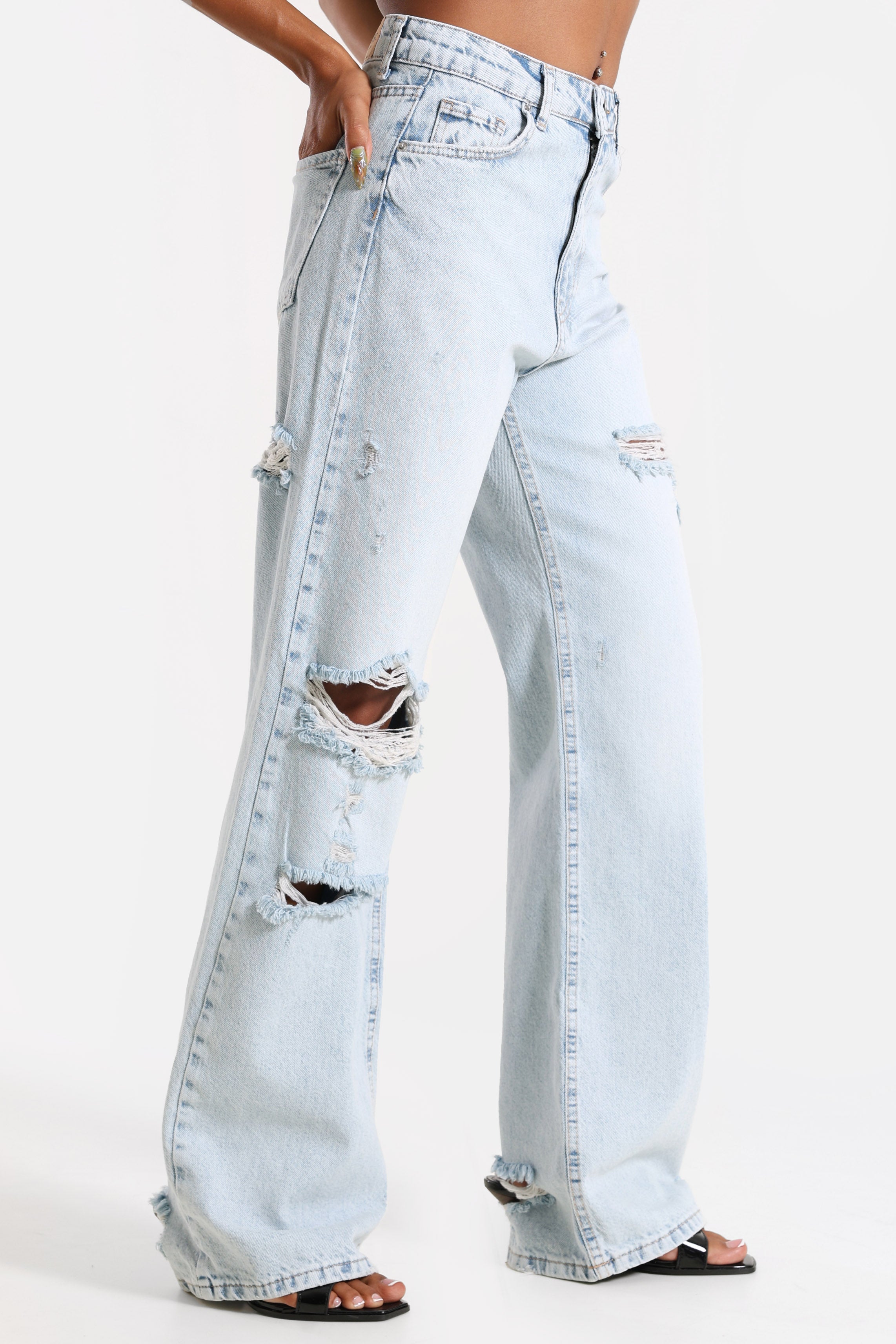 Jeans a gamba dritta - Light Blue Denim