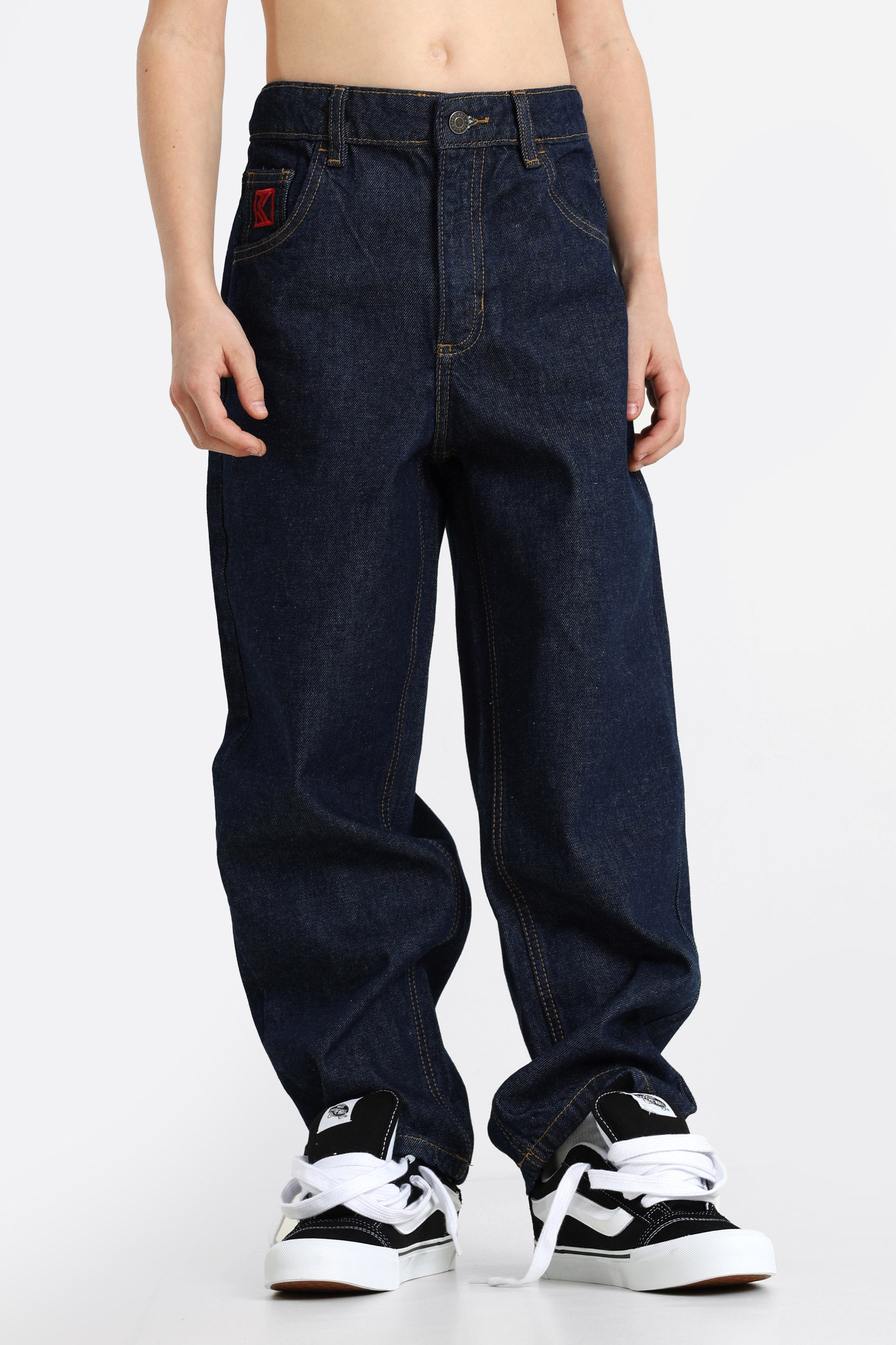 Baggy Fit Jeans - Rinsed Blue