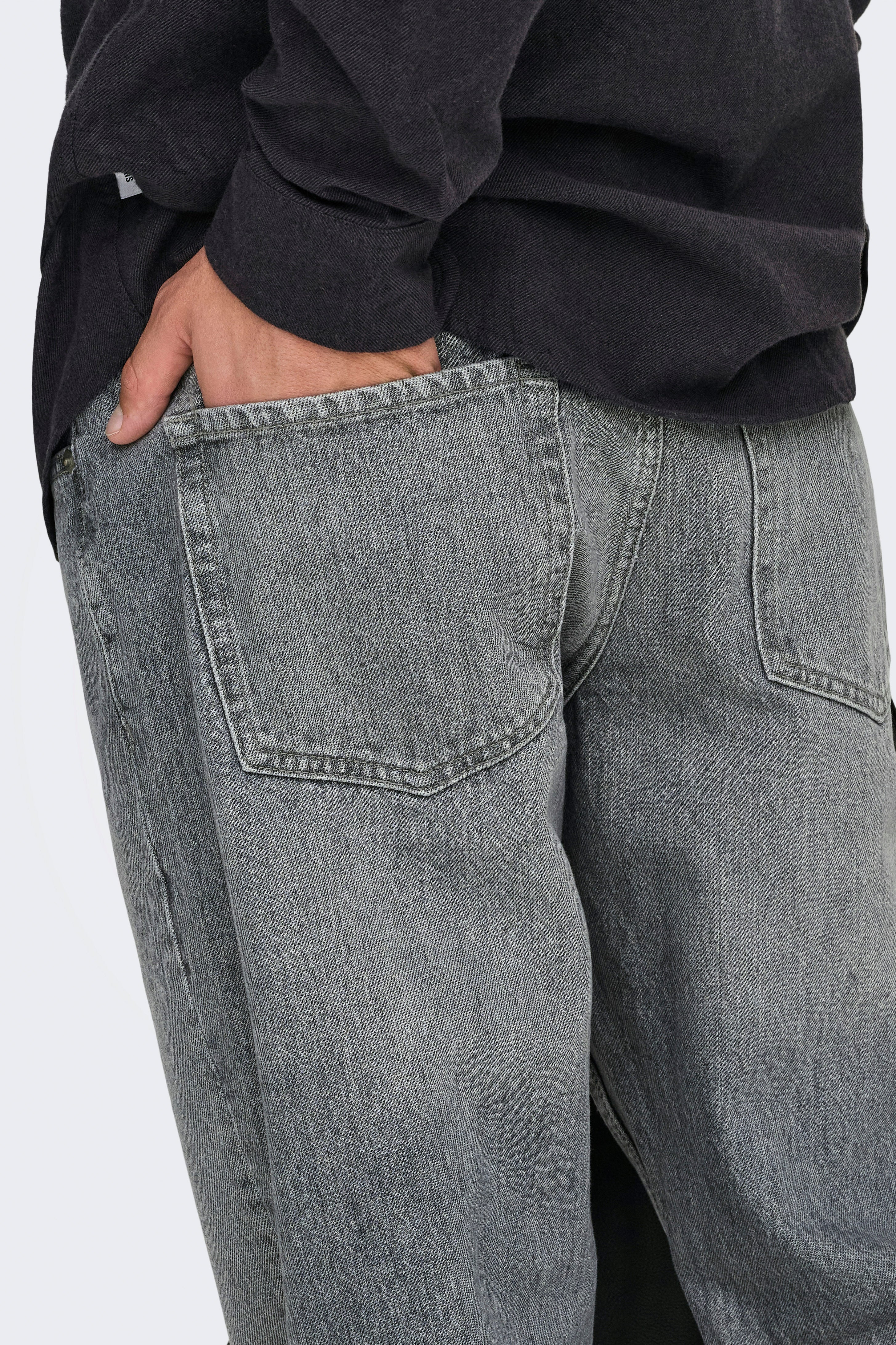 Edge jean straight loose fit L32 - Medium Grey Denim