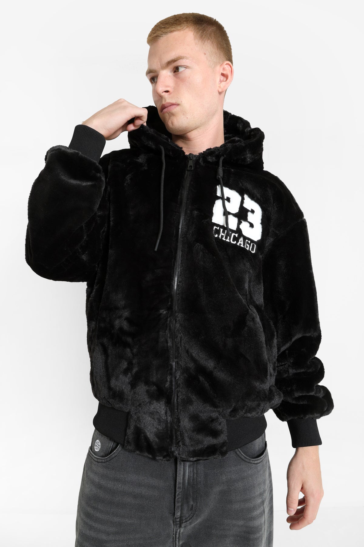 Kunstpelzjacke - Black
