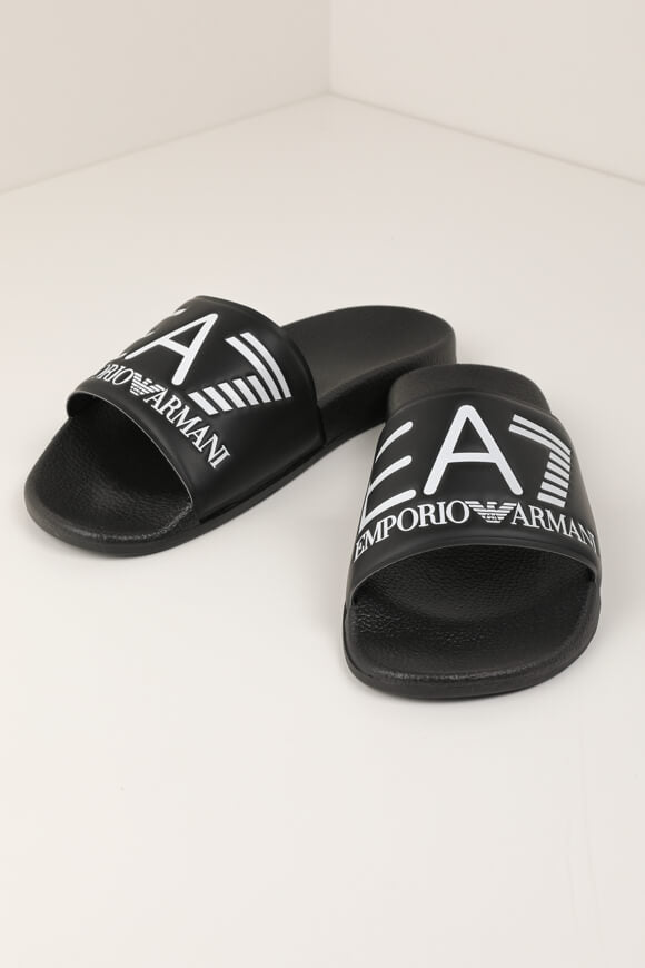 Pantoletten - Schwarz + Weiss