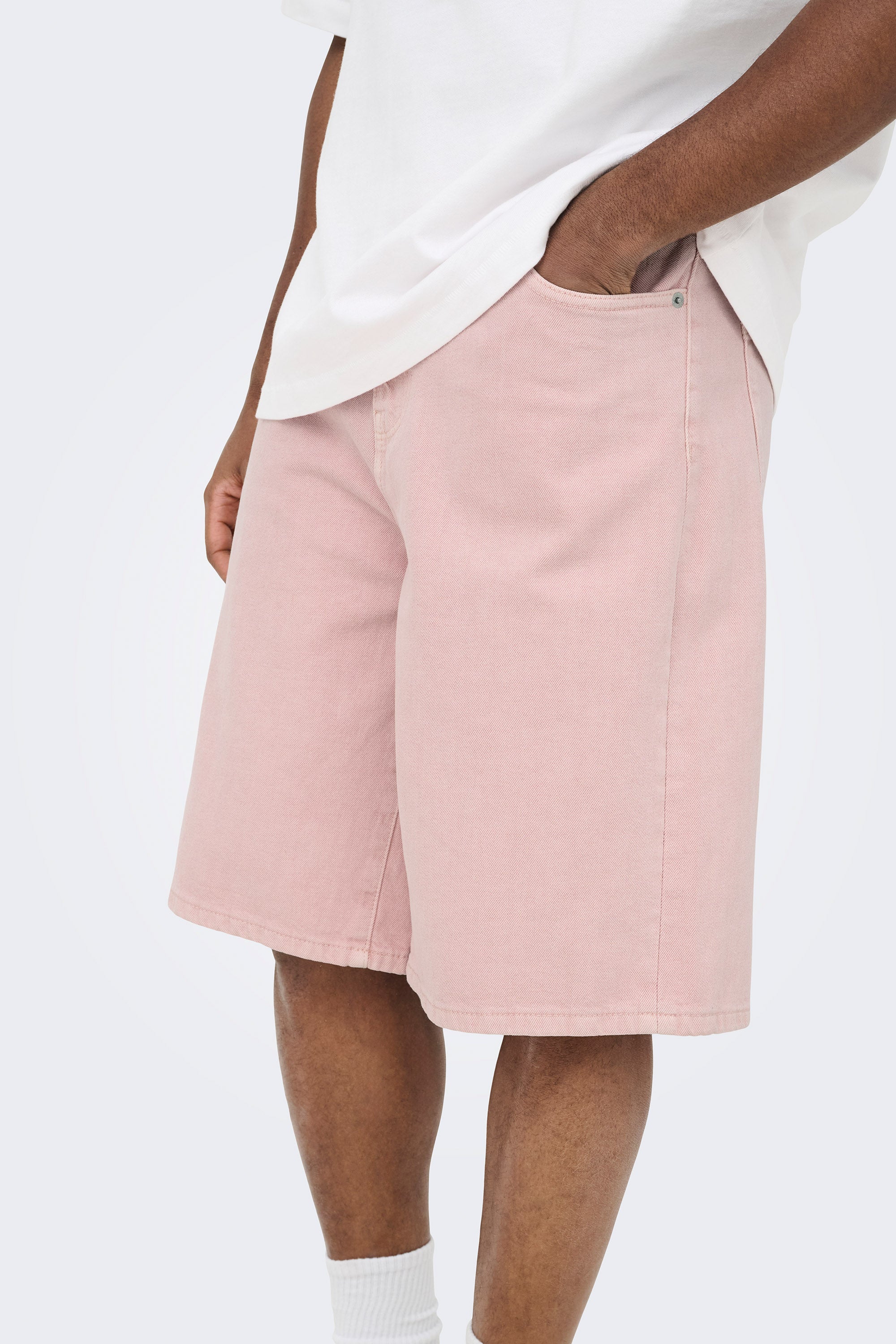 ONSCARL denim bermuda shorts - Veiled Pink