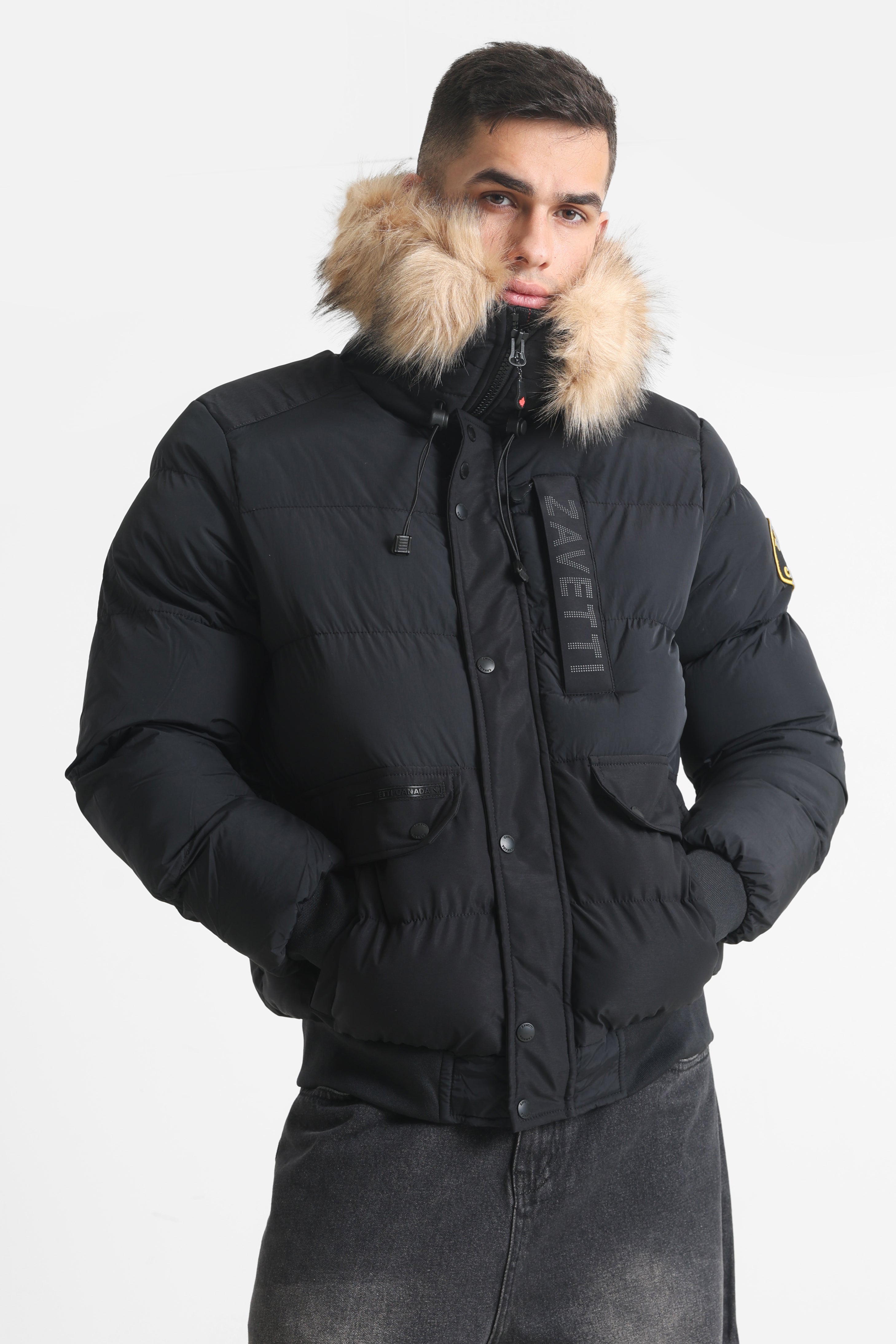 Deratti Puffer Bomberjacke - Jet Black