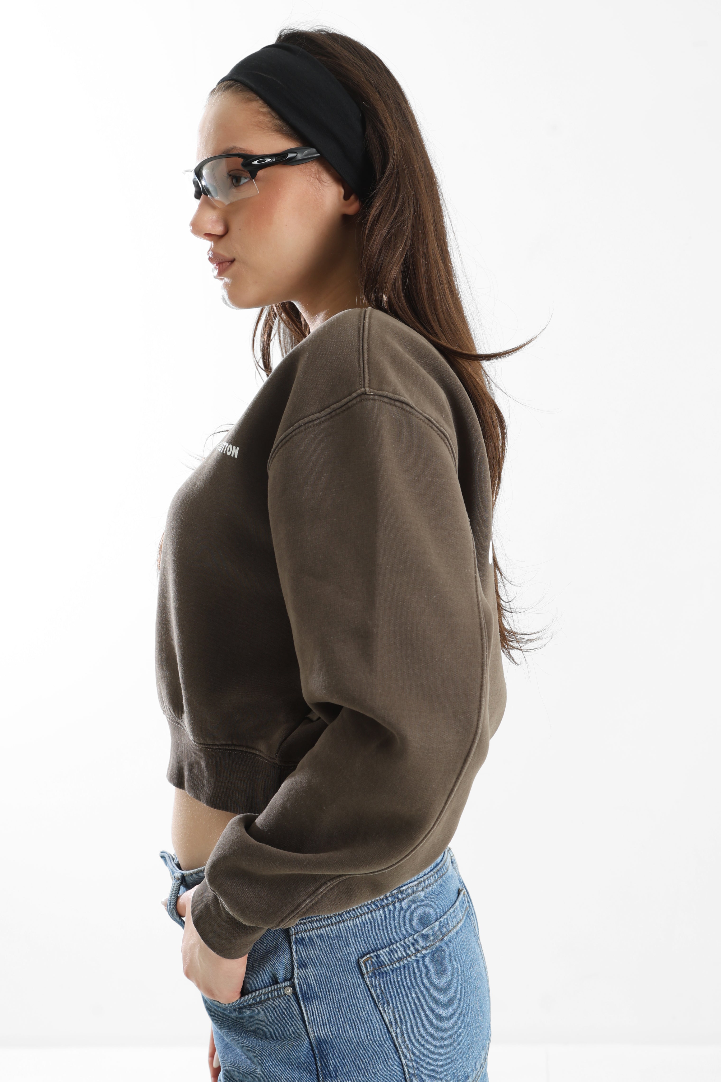 Felpa crop - Marrone