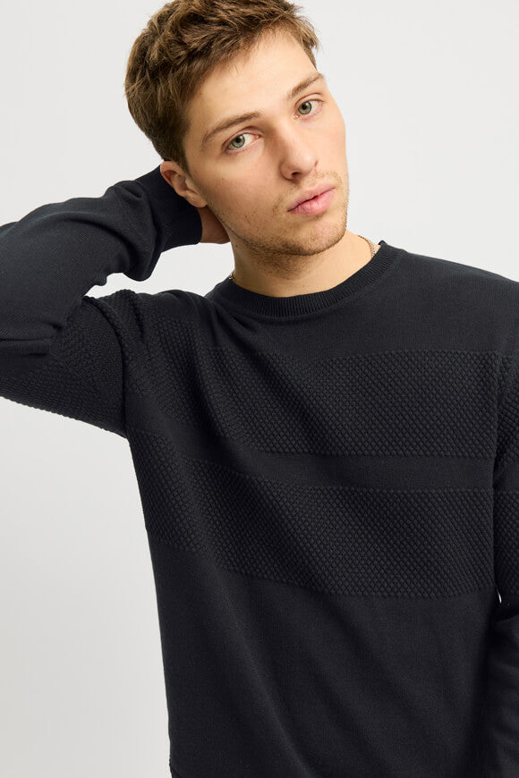 JPRBLUNOAH pull en tricot structuré  - Black Beauty