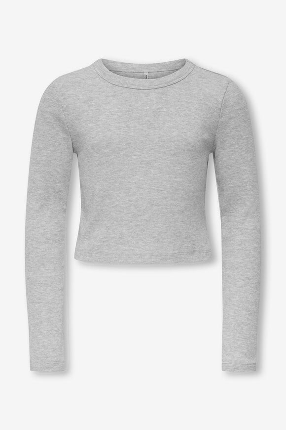 KOGBINA T-shirt à manches longues côtelé - Light Grey Melange