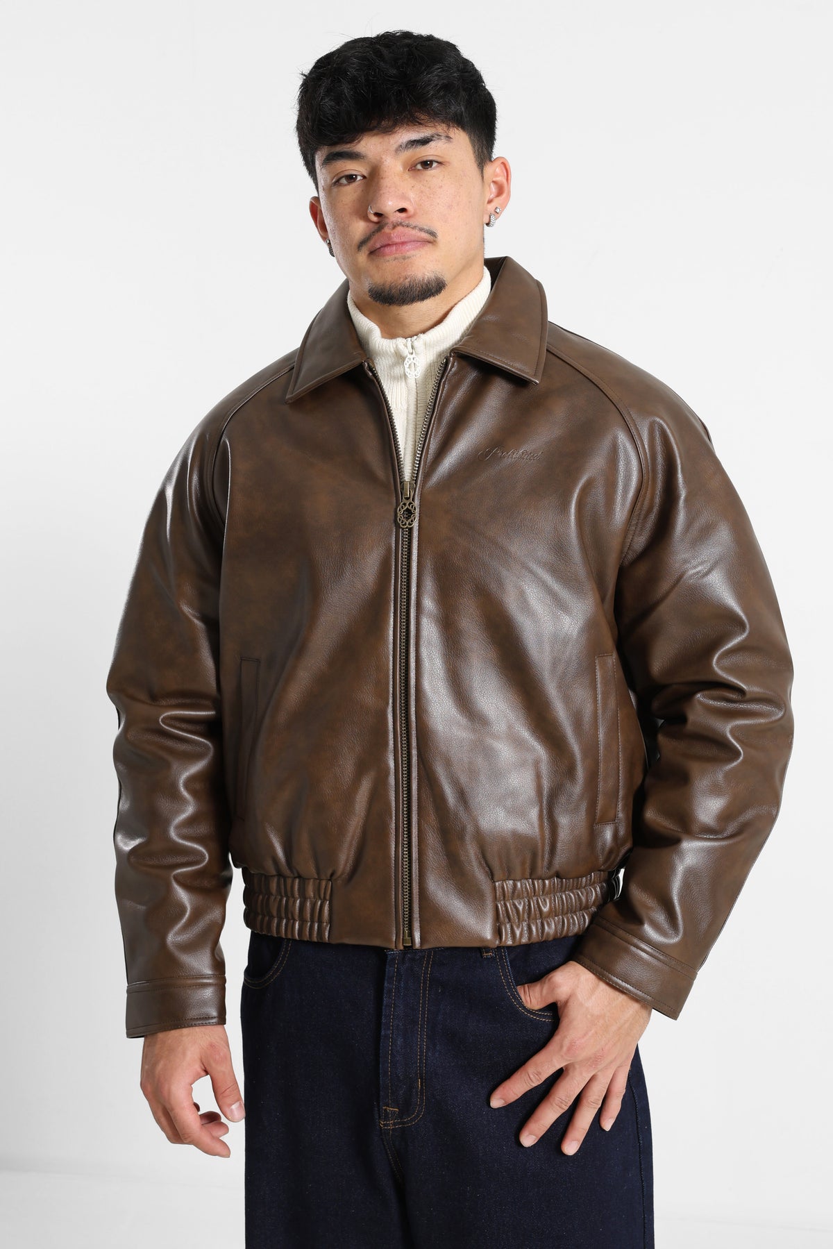 Giacca in ecopelle - Brown
