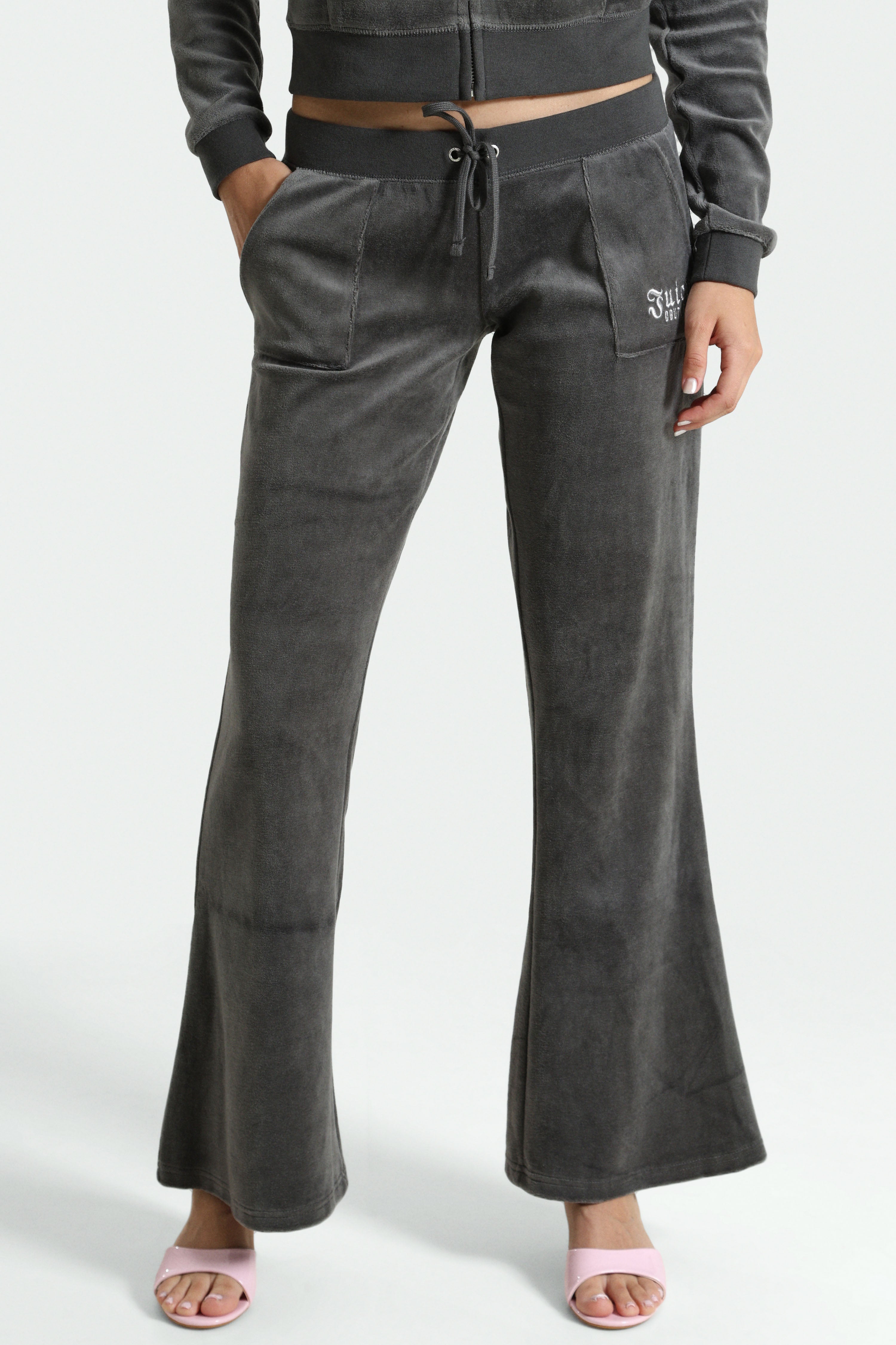 Rebelle flare velvet trousers - Raven
