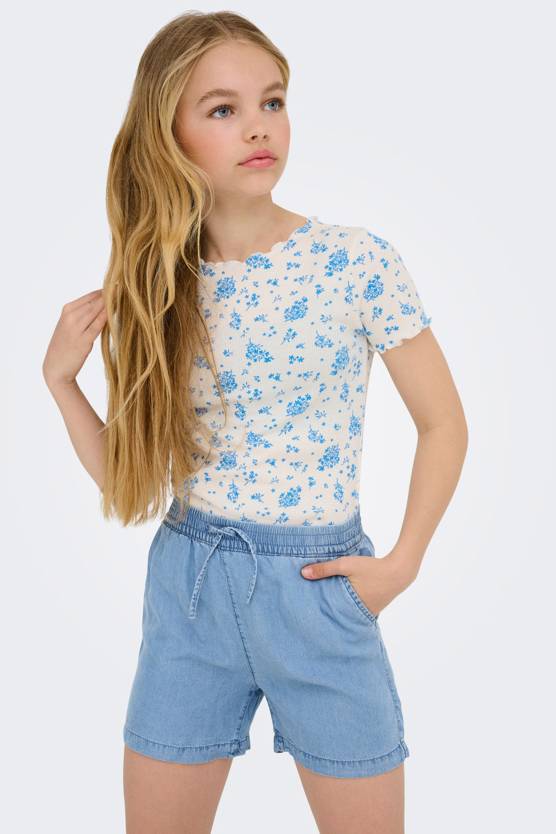 KOGPEMA short en tissu - Medium Blue Denim