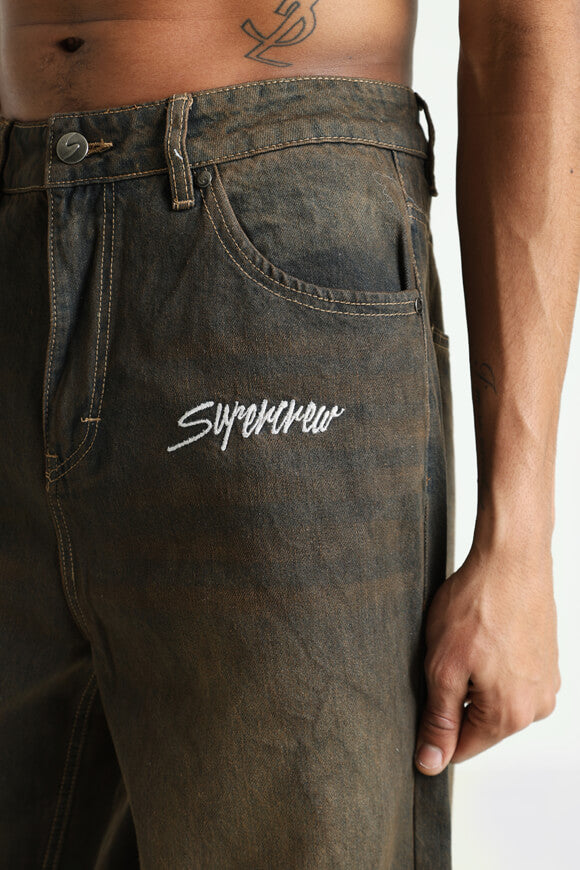 Jeans Baggy Fit - Noir/Brun