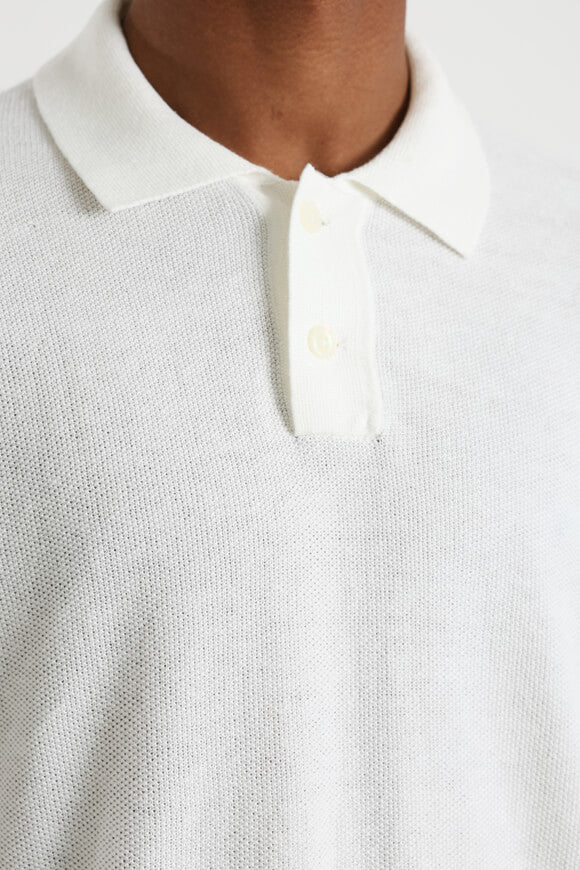 Strick Poloshirt - Bright White