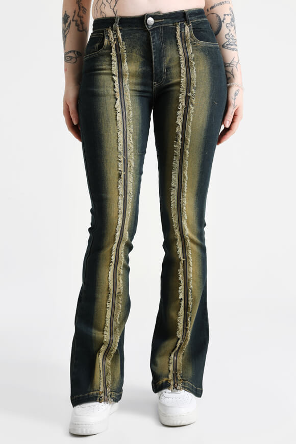 Jean bootcut - Dark Blue + Yellow