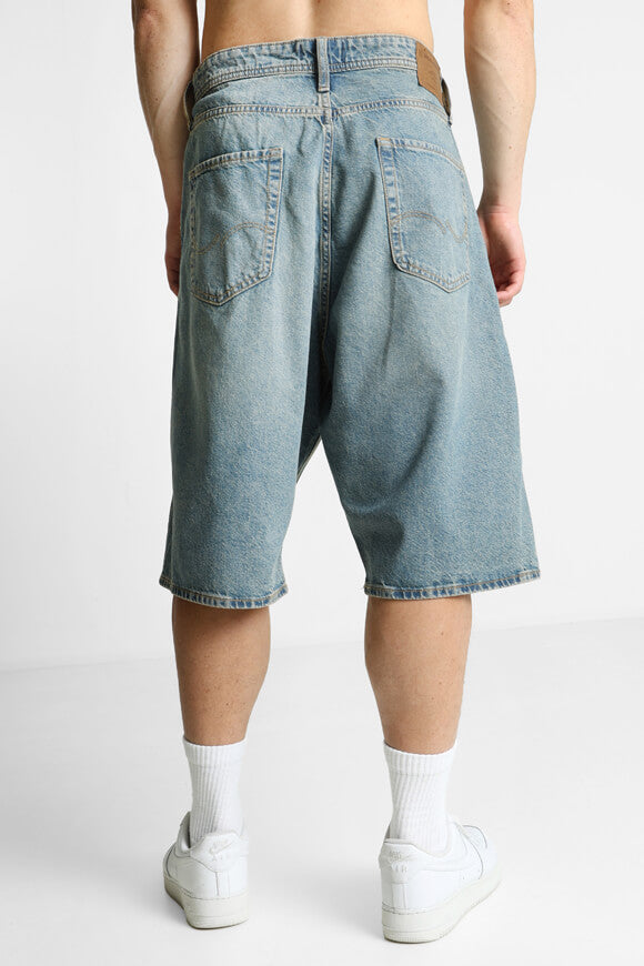 Extra baggy fit ironed denim shorts - Blue Denim