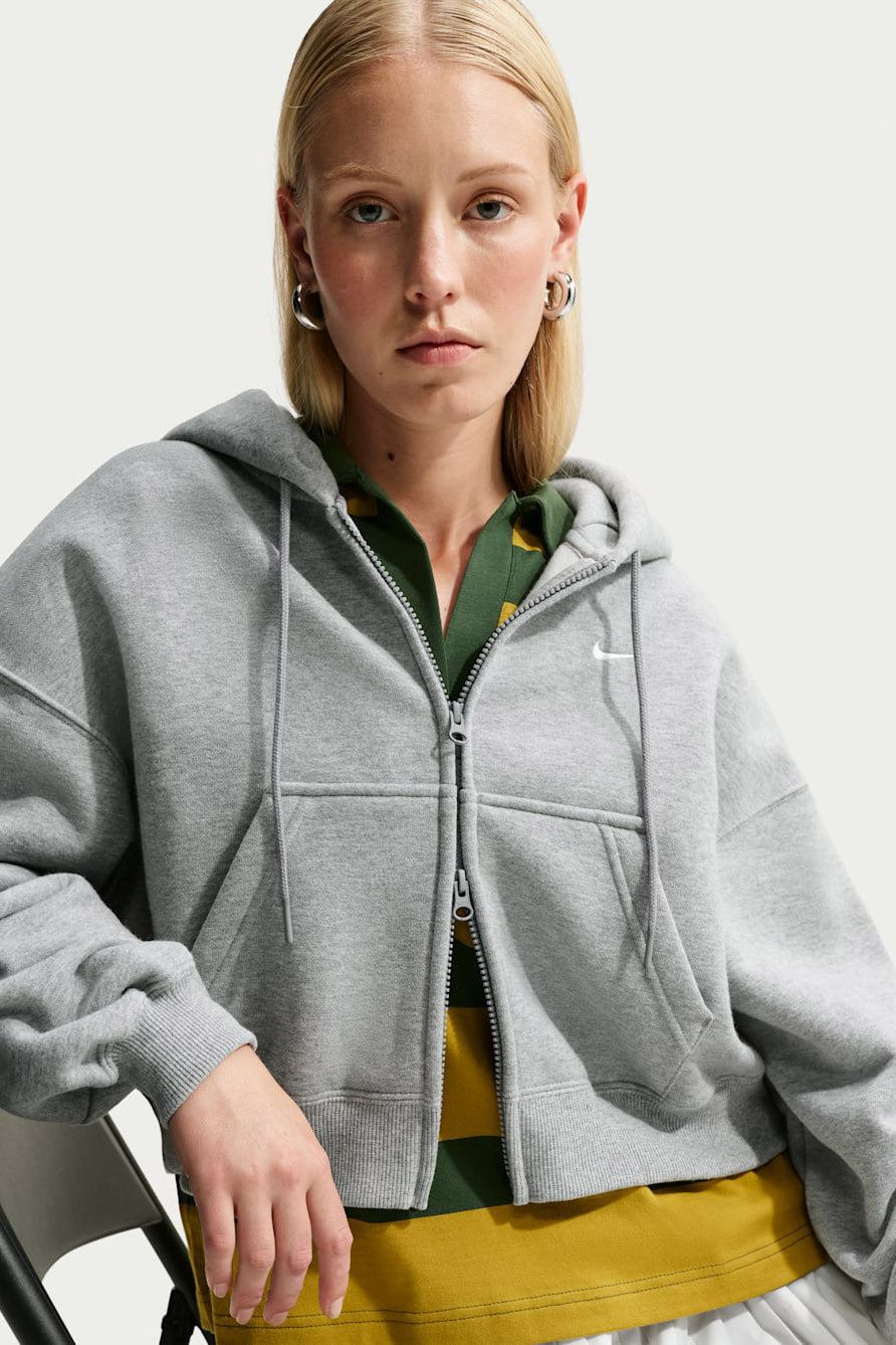 Loose zip-up hoodie sweatshirt - Dark Grey Heather