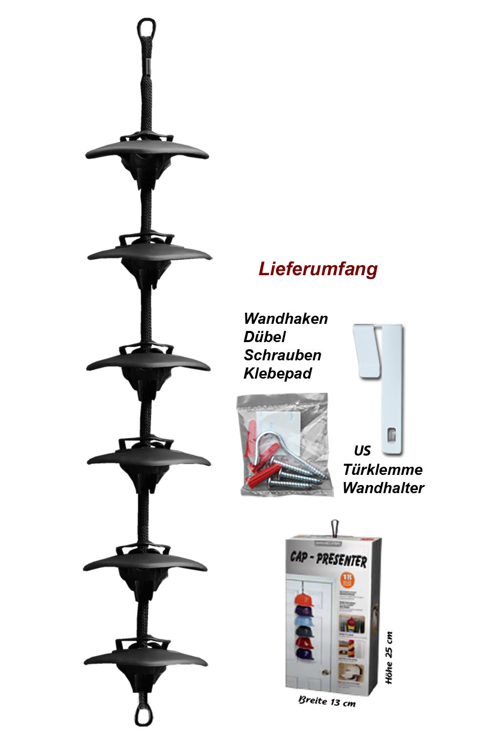 Cap-Halter - Schwarz