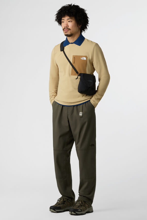 Kecha Langarmshirt mit Waffelstruktur - Khaki Stone + Utility Brown