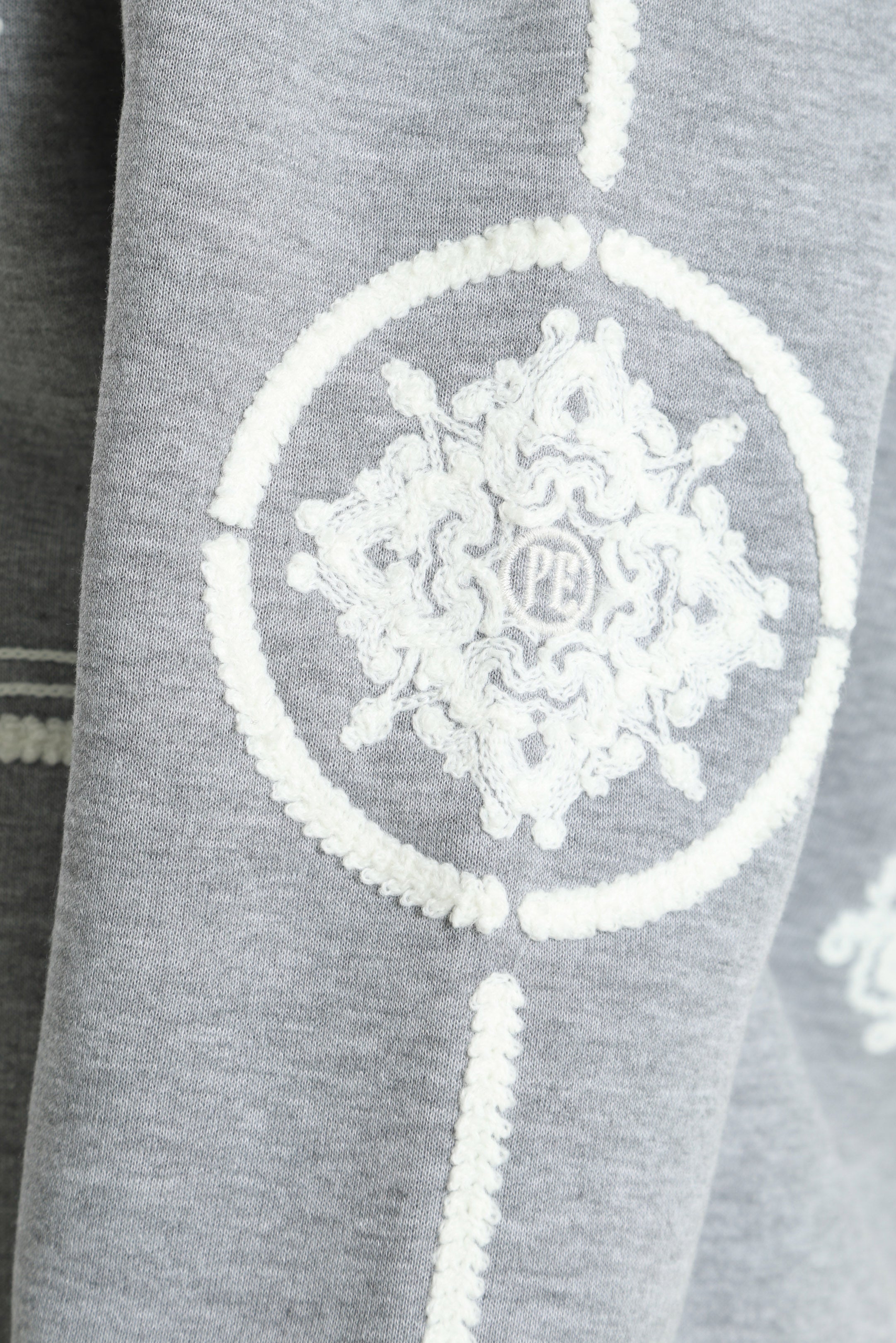 Kapuzensweatjacke - Grey Heather + White
