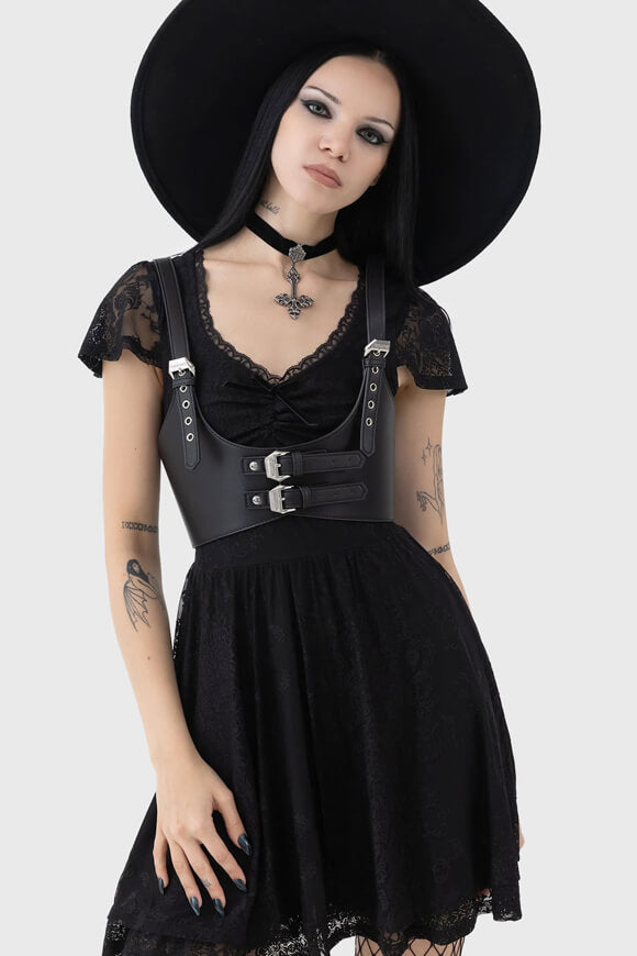 Necroix Mini Spitzenkleid - Black