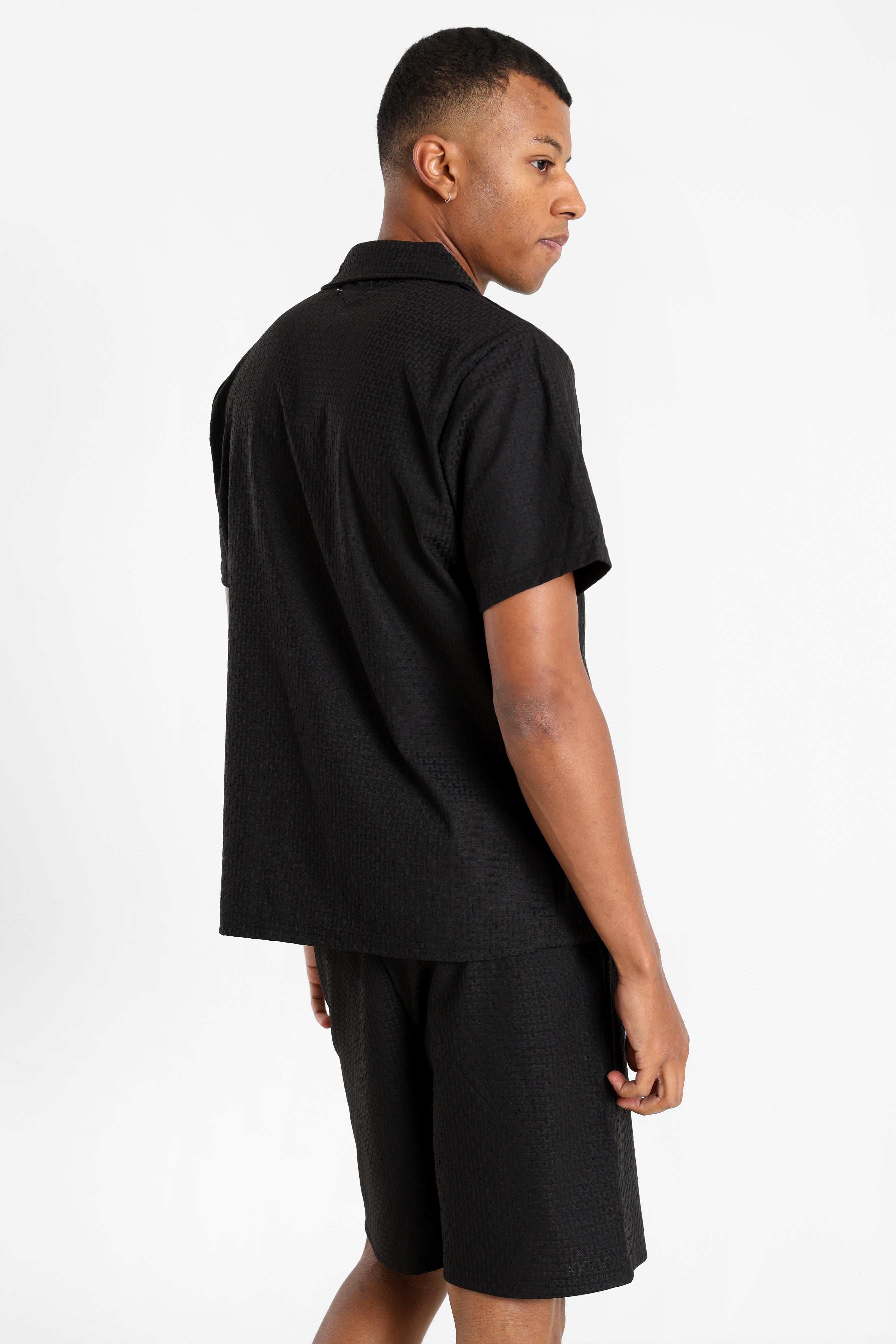 Strukturiertes Hemd - Black