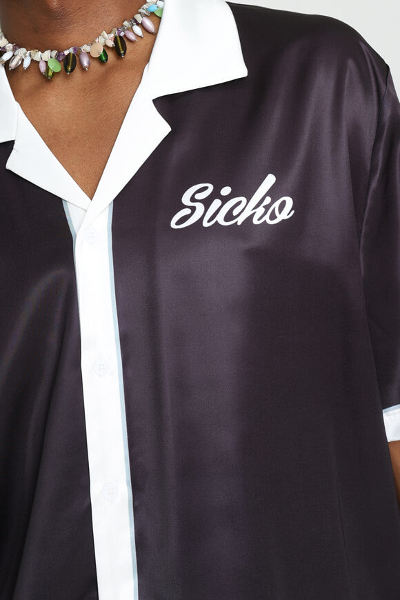 Satin Hemd - Schwarz