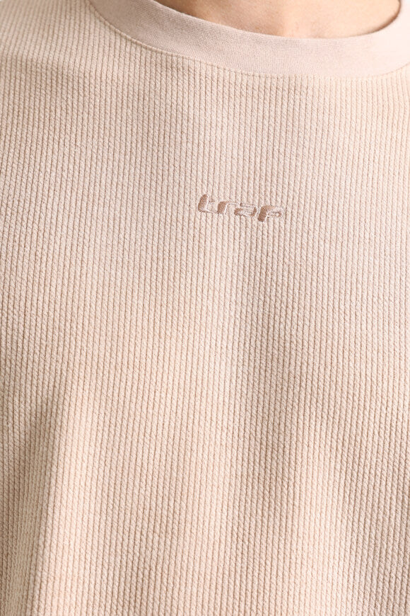 Strukturiertes T-Shirt - Beige