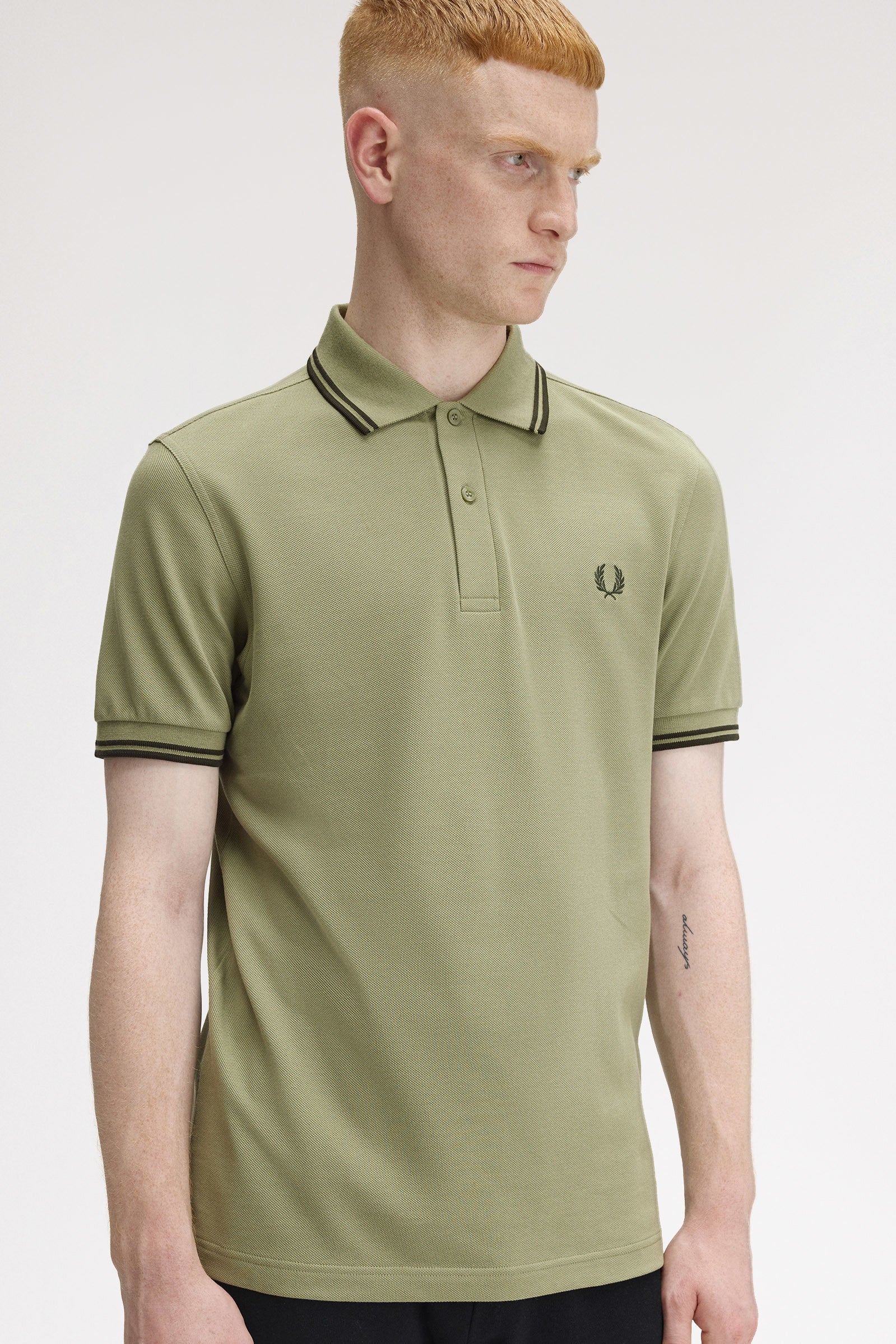Twin Tipped Poloshirt - Olive Mint