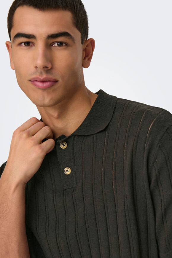 ONSKENT Strick Poloshirt - Demitasse
