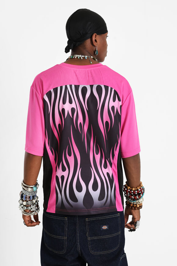 Mesh T-Shirt - Pink + Black