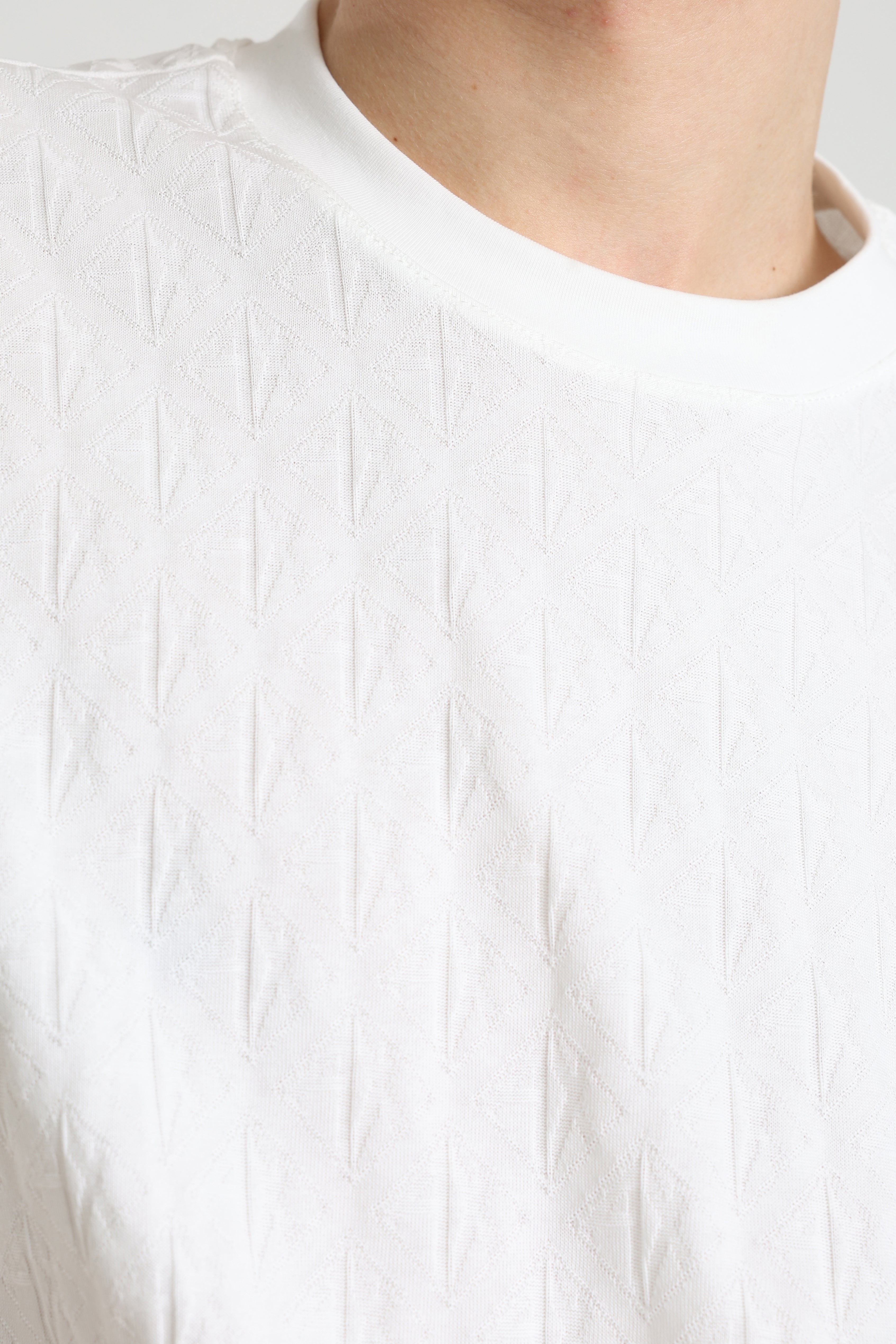 Strukturiertes T-Shirt - Offwhite