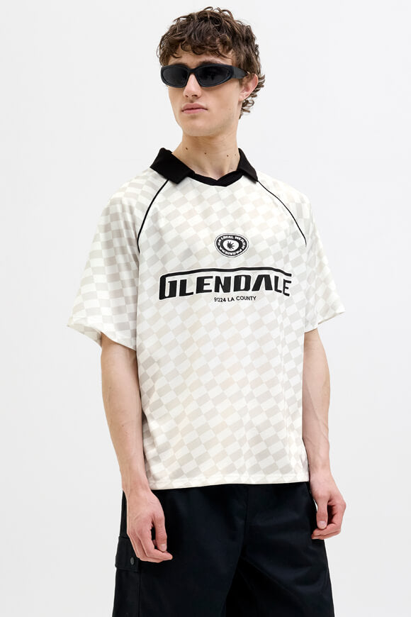 JCORETREAT mesh t-shirt - Cloud Dancer + Vapour Blu