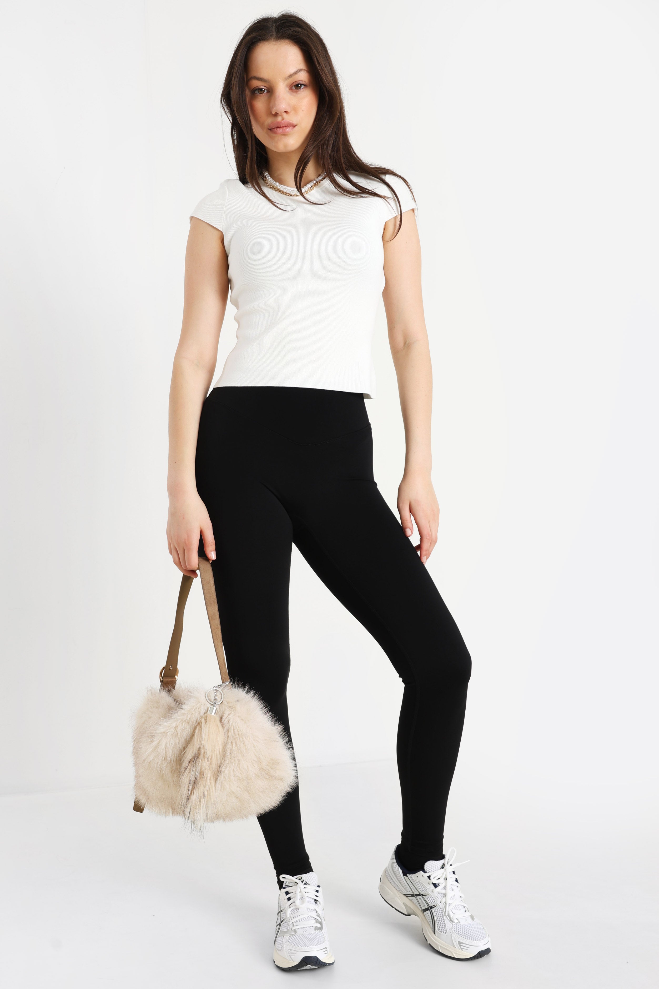 Geripptes T-Shirt - Offwhite