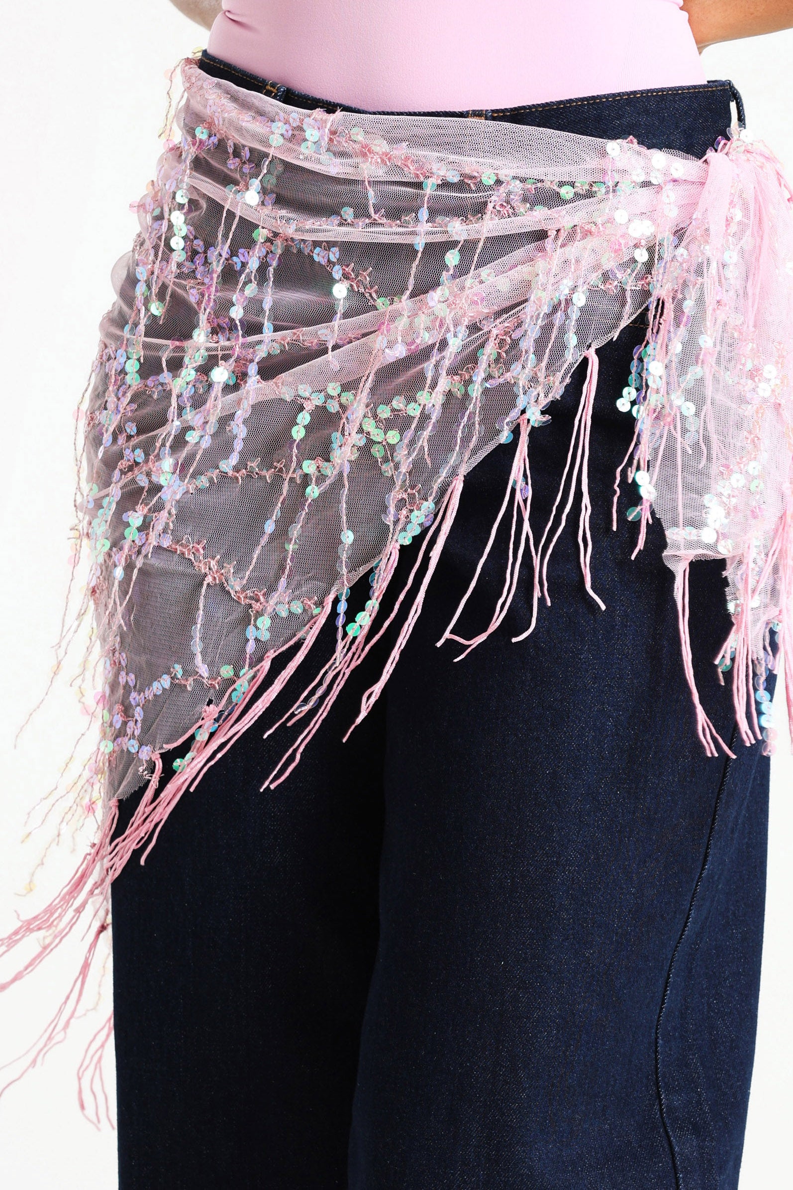 Pailletten-Tuch / Foulard - Light Pink