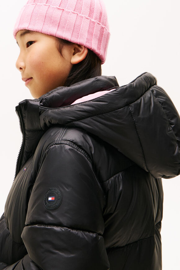 Quilted jacket with a shiny effect - Black