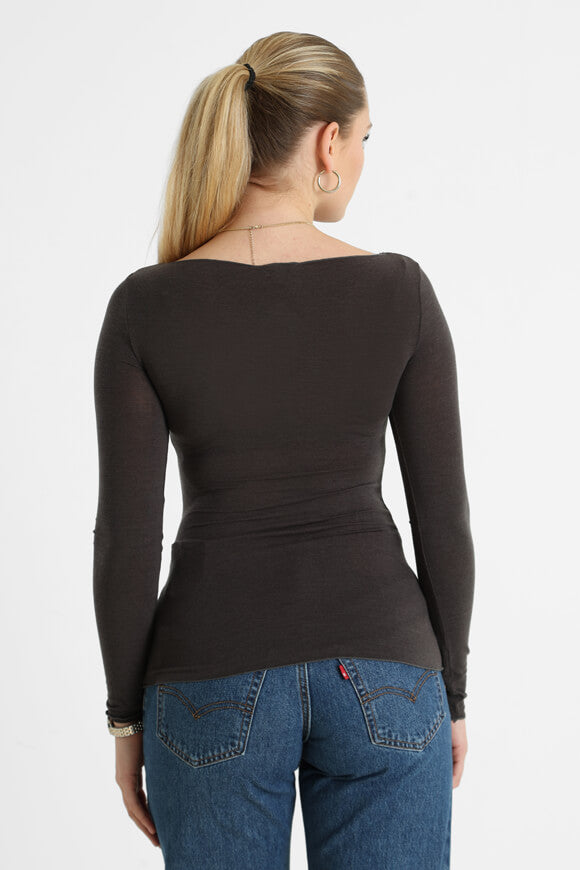 Langarmshirt - Anthrazit