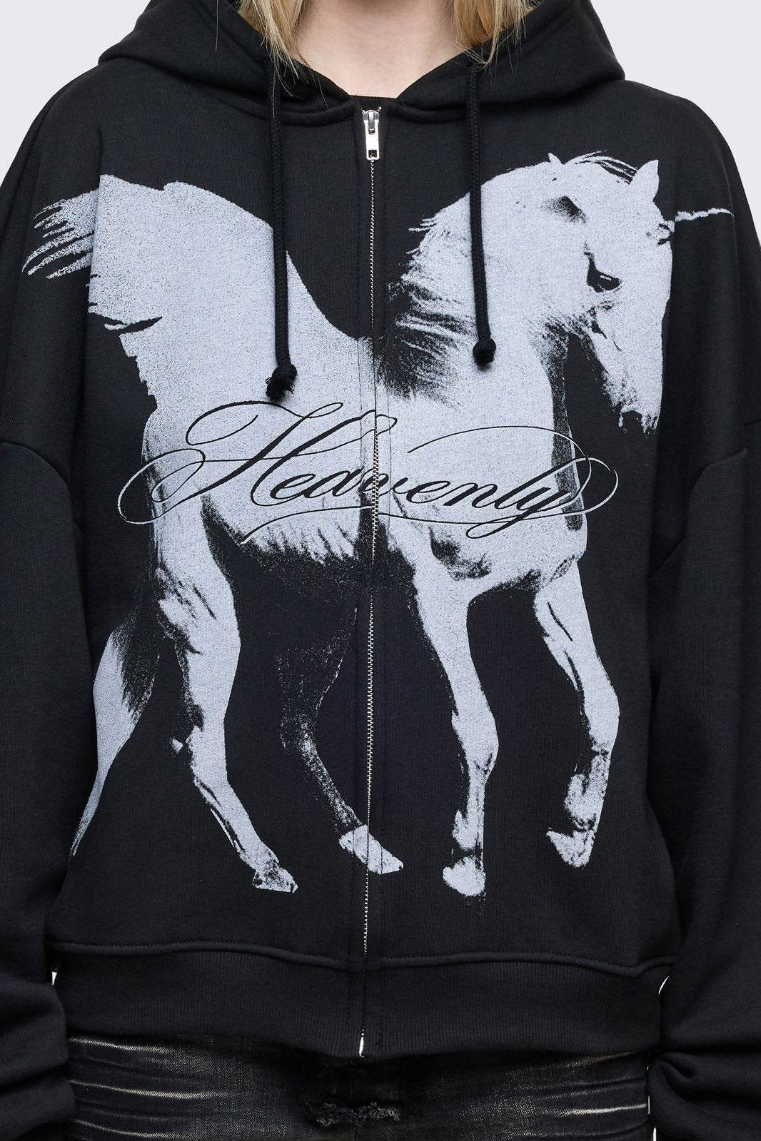 Heavenly Alicorn Oversize Kapuzensweatjacke - Black
