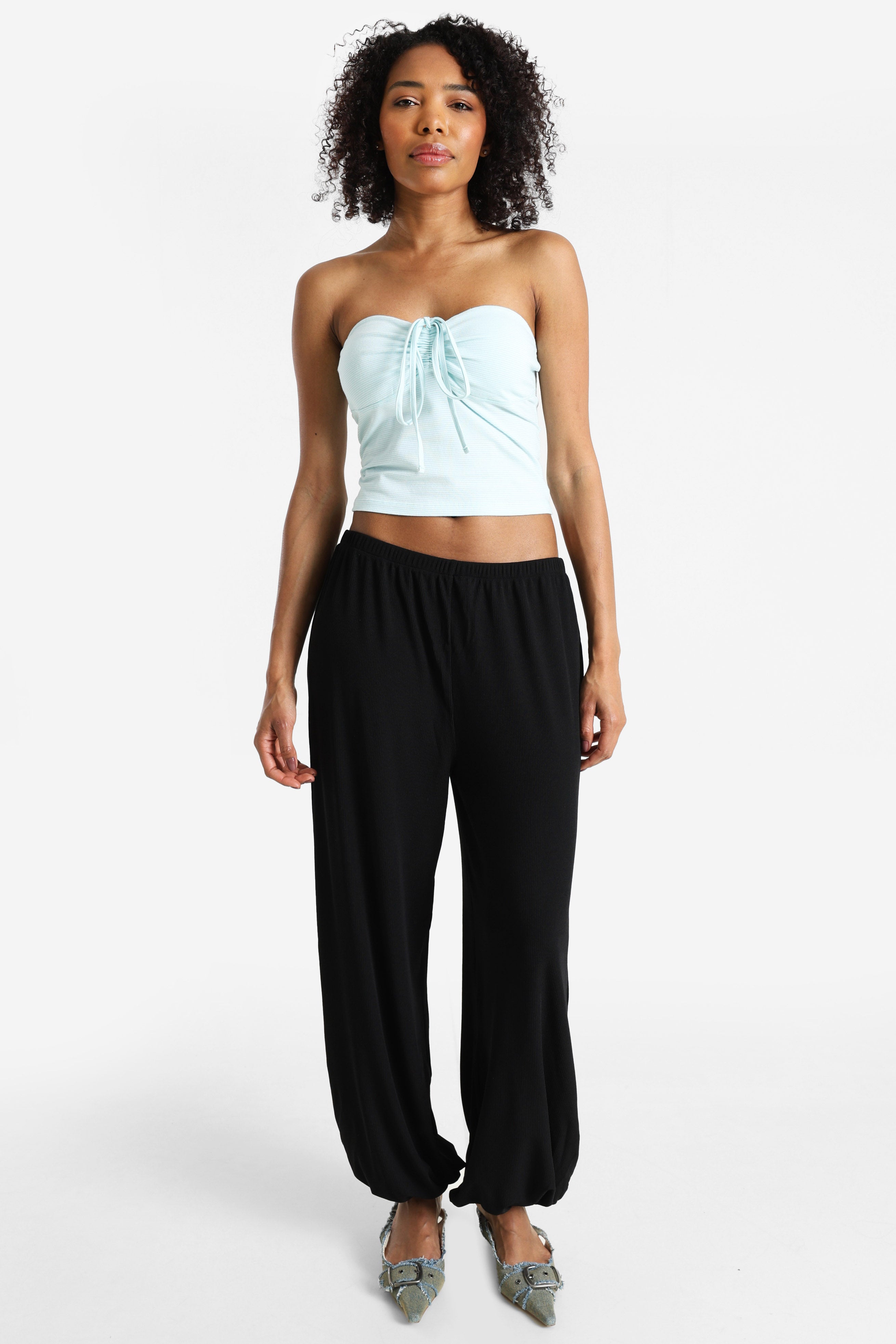 Bandeau Top - Menthe + Ecru