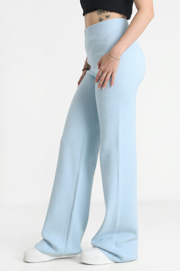 Pantalon en maille Wide Leg - Bleu clair