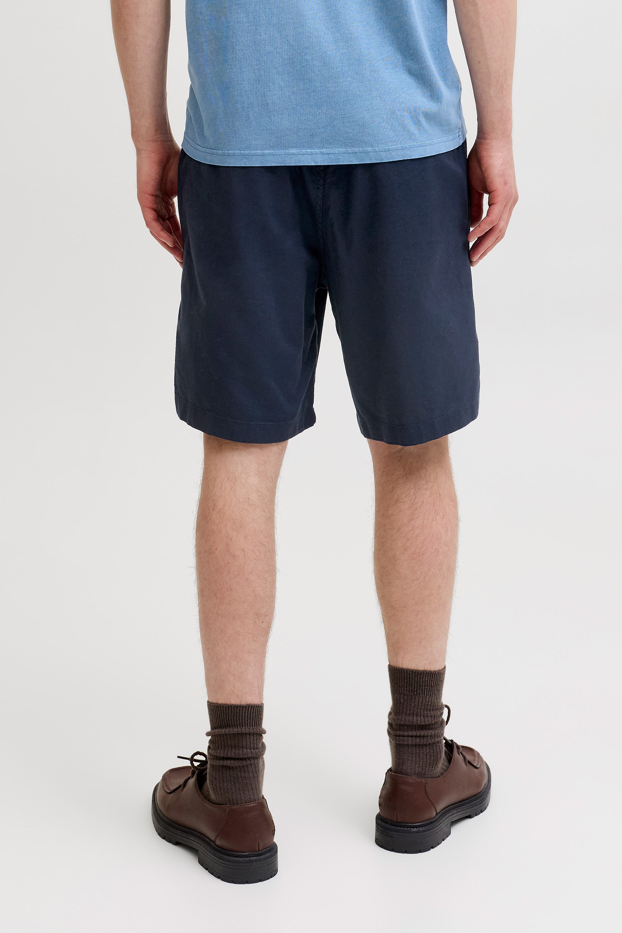 JPSTJAIDEN Leinenshorts - Dark Navy