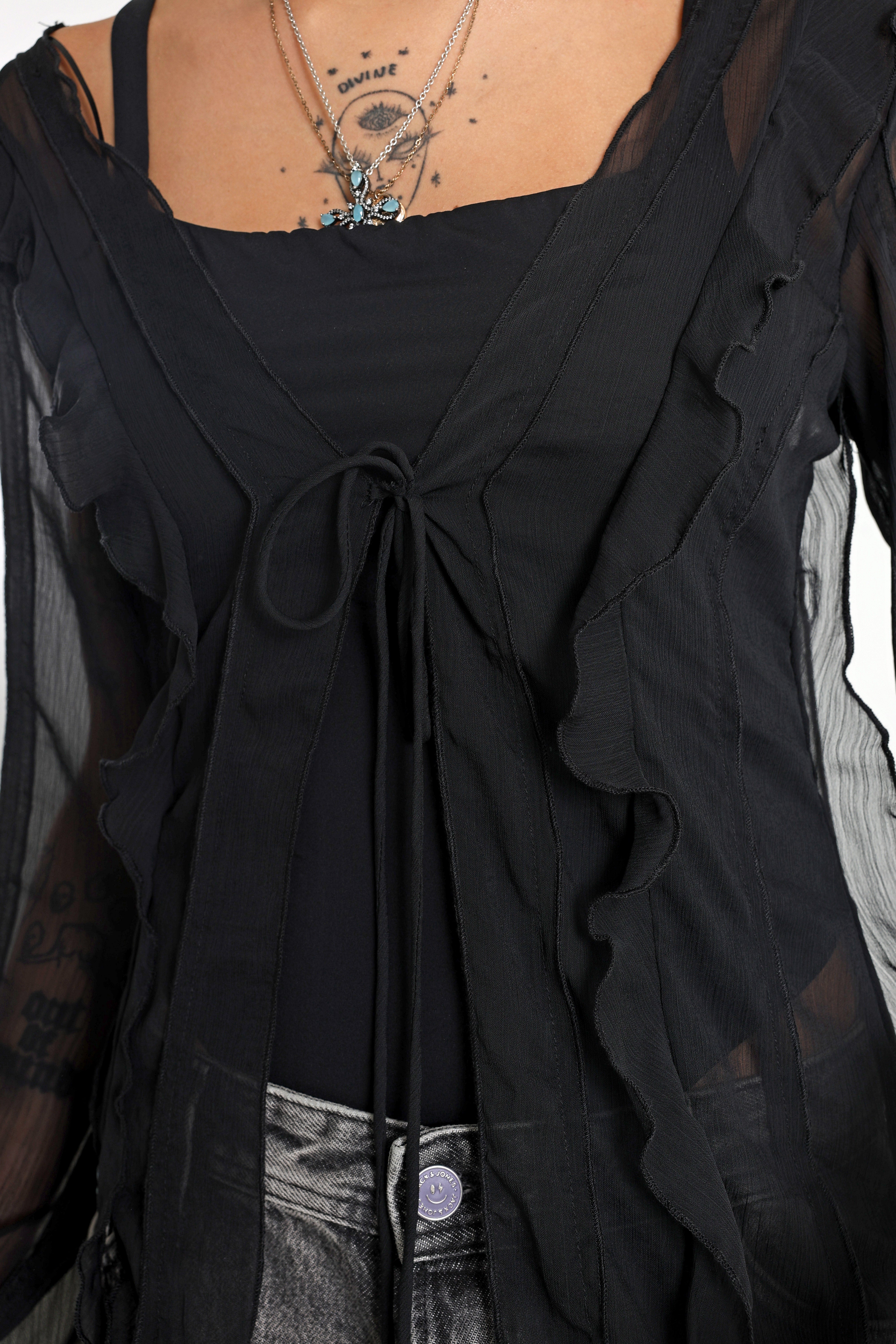 Voile blouse - black